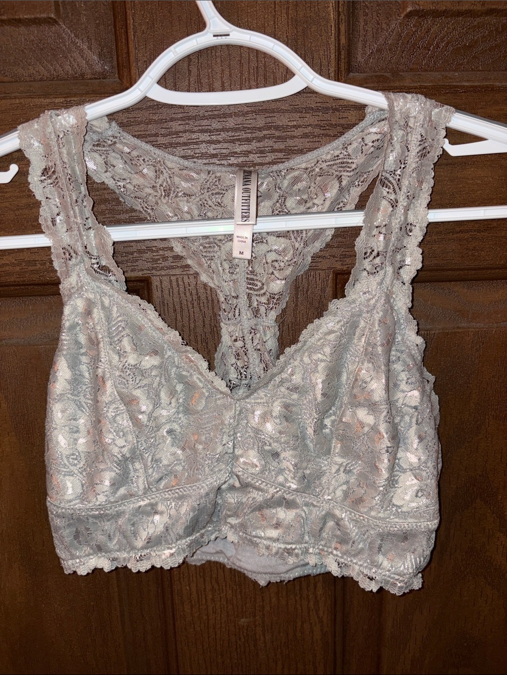 Zenana Outfitters Lace Bralette in Light Gray Taupe